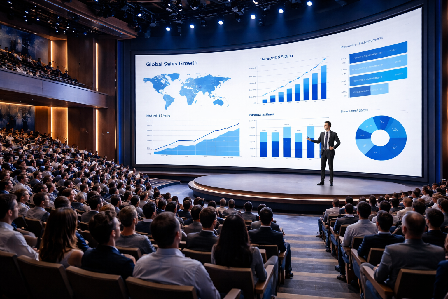 Large-format LED display solution for auditorium presentation environment