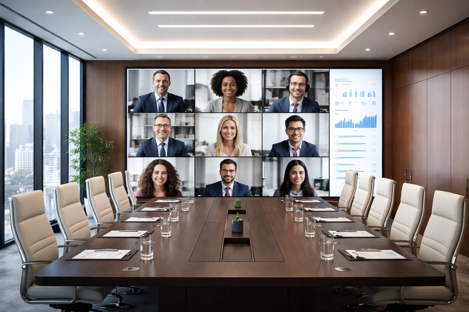LED display solution for boardroom presentation space